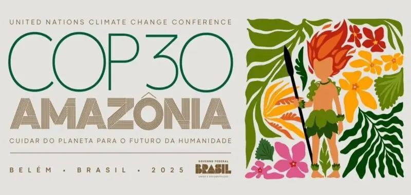 COP30 climate talks in Belém, Brazil, highlighting the Amazon rainforest and global climate action.