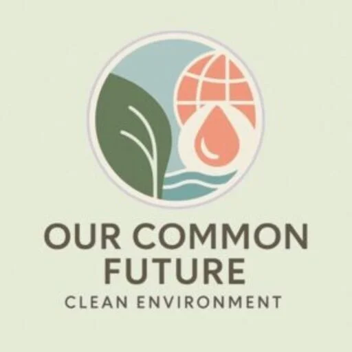 Brand Identity of envriorevaltions.com. Our Common Future Clean Environment. A leaf, water,drop, Earth.